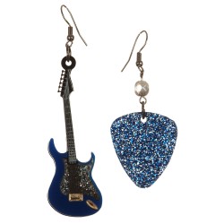 Orecchini pendenti chitarra blu