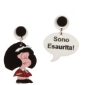 Orecchini pendenti Mafalda nero e rosso