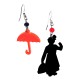 Orecchini pendenti Mary Poppins nero e rosso