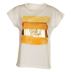 T-Shirt giallo, arancio e oro