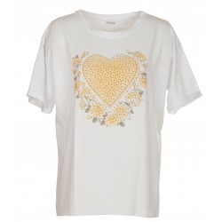 T-Shirt large Cuore giallo