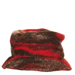 Cappello tartan rosso e grigio
