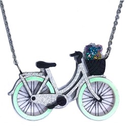 Collana plexiglass artigianale con Bici