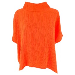 Maxi maglia Yara plissé arancio